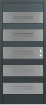 Diamond D9 36" x 80" anthracite/anthracite frosted Glass Panel stainless steel LHI