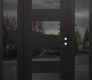 Modern Steel Front Door Diamond C2 60" x 80" black/black mirrored Glass Panel black LHI with 2 Sidelites mirrored Glass