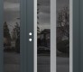 Modern Steel Front Door Diamond C14 52" x 80" anthracite/anthracite mirrored Glass Panel stainless steel RHI with Sidelite mirrored Glass