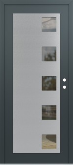 Diamond C5 36" x 80" anthracite/anthracite clear Glass Panel stainless steel LHI