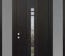 DIAMOND A4 64" X 96" BLACK/BLACK CLEAR GLASS PANEL BLACK LHI WITH 2 SIDELITES AND TRANSOM FROSTED GLASS