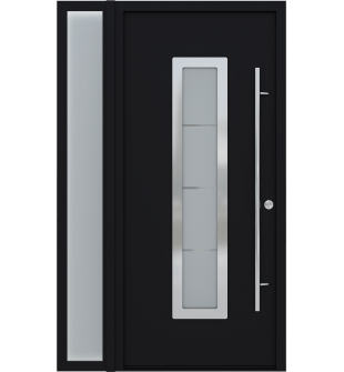 MODERN FRONT STEEL DOOR ARGOS BLACK/WHITE 49 1/4" X 81 11/16" LHI + SIDELITE LEFT