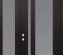 Modern Steel Front Door Diamond C15 52" x 96" black/white frosted Glass Panel black RHI with Sidelite and Transom frosted Glass