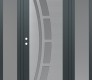 Modern Steel Front Door Diamond C12 64" x 80" anthracite/anthracite frosted Glass Panel stainless steel RHI with 2 Sidelites frosted Glass