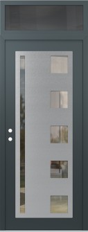 Diamond C3 36" x 96" anthracite/anthracite clear Glass Panel stainless steel RHI with Transom mirrored Glass