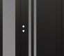 Modern Steel Front Door Diamond C6 48" x 80" black/white frosted Glass Panel black RHI with Sidelite frosted Glass