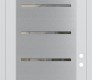 Modern Steel Front Door Diamond C11 36" x 96" white/white clear Glass Panel stainless steel LHI with Transom frosted Glass