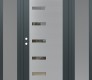 Modern Steel Front Door Diamond C8 68" x 80" anthracite/anthracite clear Glass Panel stainless steel RHI with 2 Sidelites frosted Glass