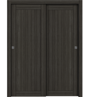 Shaker 1 Panel Gray Oak Bypass doors
