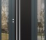 Modern Steel Front Door Diamond C6 60" x 80" anthracite/anthracite frosted Glass Panel black RHI with 2 Sidelites clear Glass
