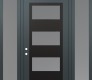 Modern Steel Front Door Diamond C2 60" x 96" anthracite/anthracite frosted Glass Panel black RHI with 2 Sidelites and Transom frosted Glass