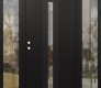 Modern Steel Front Door DIAMOND A2 68" X 80" BLACK/BLACK CLEAR GLASS PANEL BLACK RHI WITH 2 SIDELITES CLEAR GLASS