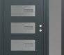 Modern Steel Front Door Diamond D7 48" x 80" anthracite/anthracite frosted Glass Panel stainless steel LHI with Sidelite frosted Glass