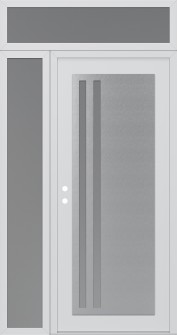 Diamond C6 48" x 96" white/white frosted Glass Panel stainless steel RHI with Sidelite and Transom frosted Glass