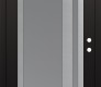 Modern Steel Front Door Diamond C15 36" x 80" black/white frosted Glass Panel stainless steel LHI