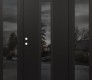 Modern Steel Front Door DIAMOND A1 60" X 80" BLACK/BLACK MIRRORED GLASS PANEL BLACK RHI WITH 2 SIDELITES MIRRORED GLASS