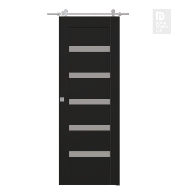 Leora Vetro Black Matte Modern Interior Barn Door by Belldinni