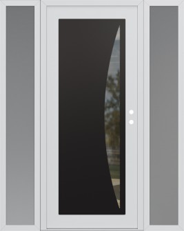 Diamond C13 60" x 80" white/white clear Glass Panel black LHI with 2 Sidelites frosted Glass