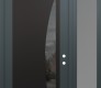 Modern Steel Front Door Diamond C13 50" x 96" anthracite/anthracite mirrored Glass Panel black LHI with Sidelite and Transom frosted Glass