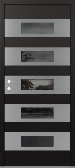 Diamond D5 36" x 80" black/black mirrored Glass Panel stainless steel RHI