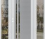 Modern Steel Front Door Diamond C6 68" x 80" white/white clear Glass Panel stainless steel RHI with 2 Sidelites clear Glass