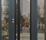 Modern Steel Front Door Diamond C15 60" x 80" anthracite/anthracite clear Glass Panel black RHI with 2 Sidelites clear Glass