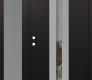 Modern Steel Front Door DIAMOND A2 52" X 80" BLACK/BLACK CLEAR GLASS PANEL STAINLESS STEEL RHI WITH SIDELITE FROSTED GLASS