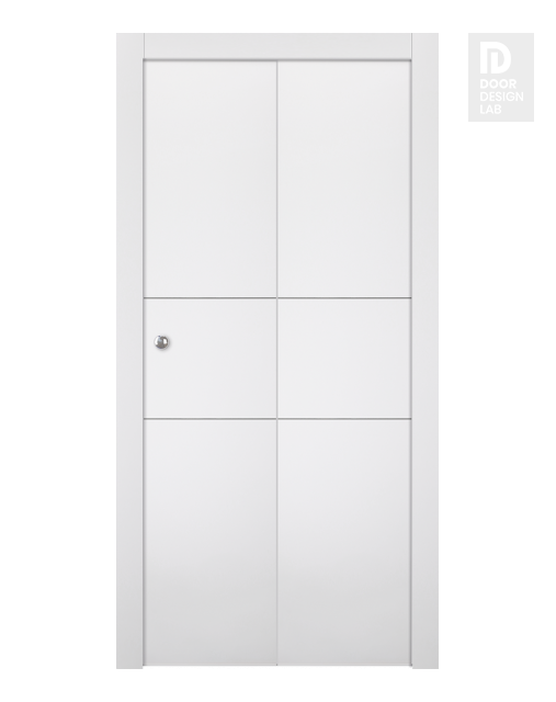 Optima 2H Snow White Bi-folding doors