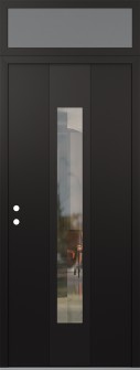 DIAMOND A1 36" X 96" BLACK/BLACK CLEAR GLASS PANEL BLACK RHI WITH TRANSOM FROSTED GLASS