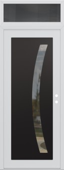 Diamond C4 36" x 96" white/white clear Glass Panel black LHI with Transom mirrored Glass