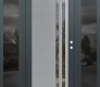 Modern Steel Front Door Diamond C6 60" x 80" anthracite/anthracite clear Glass Panel stainless steel LHI with 2 Sidelites mirrored Glass