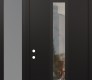 Modern Steel Front Door DIAMOND A11 52" X 96" BLACK/BLACK CLEAR GLASS PANEL BLACK RHI WITH SIDELITE AND TRANSOM FROSTED GLASS