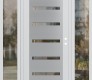 Modern Steel Front Door Diamond C7 64" x 80" white/white clear Glass Panel stainless steel LHI with 2 Sidelites clear Glass
