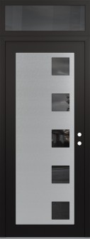 Diamond C5 36" x 96" black/black mirrored Glass Panel stainless steel LHI with Transom mirrored Glass