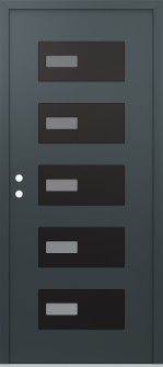 Diamond D7 36" x 80" anthracite/anthracite frosted Glass Panel black RHI