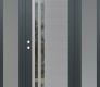 Modern Steel Front Door Diamond C6 60" x 80" anthracite/anthracite clear Glass Panel stainless steel RHI with 2 Sidelites frosted Glass