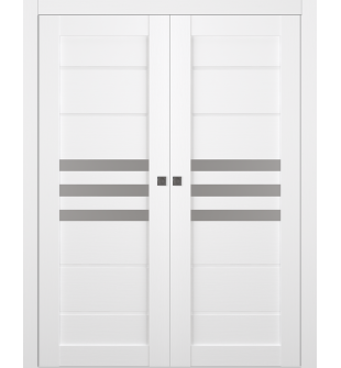 Dome Vetro Bianco Noble Double pocket doors