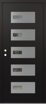 Diamond D7 36" x 80" black/black clear Glass Panel stainless steel RHI