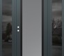 Modern Steel Front Door Diamond C1 60" x 80" anthracite/anthracite frosted Glass Panel black RHI with 2 Sidelites mirrored Glass