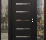 Modern Steel Front Door Diamond C7 64" x 80" black/black clear Glass Panel black LHI with 2 Sidelites clear Glass