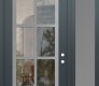 Modern Steel Front Door Diamond C16 50" x 96" anthracite/anthracite clear Glass Panel stainless steel LHI with Sidelite and Transom frosted Glass