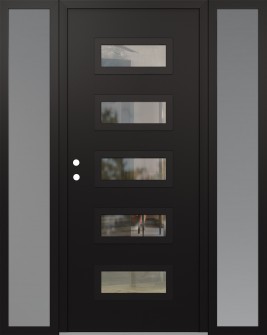 Diamond D1 60" x 80" black/black clear Glass Panel black RHI with 2 Sidelites frosted Glass