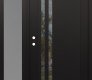 Modern Steel Front Door Diamond C6 50" x 80" black/black clear Glass Panel black RHI with Sidelite frosted Glass