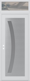 Diamond C4 36" x 96" white/white frosted Glass Panel stainless steel RHI with Transom clear Glass