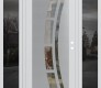 Modern Steel Front Door Diamond C12 60" x 80" white/white clear Glass Panel stainless steel LHI with 2 Sidelites mirrored Glass