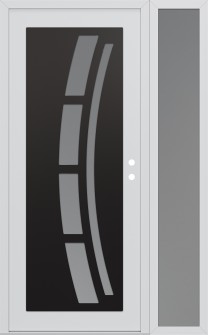 Diamond C12 50" x 80" white/white frosted Glass Panel black LHI with Sidelite frosted Glass