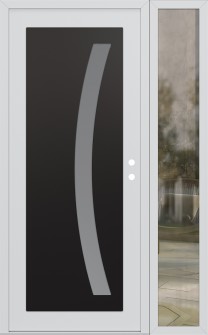 Diamond C4 50" x 80" white/white frosted Glass Panel black LHI with Sidelite clear Glass