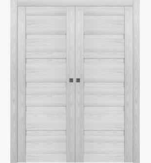 Louver Ribeira Ash Double pocket doors