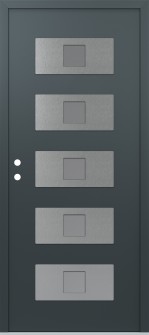 Diamond D8 36" x 80" anthracite/anthracite frosted Glass Panel stainless steel RHI