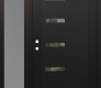 Modern Steel Front Door Diamond C8 50" x 80" black/black clear Glass Panel black RHI with Sidelite frosted Glass